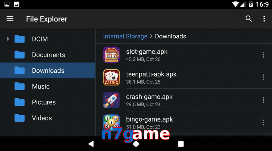 Main screen of N7game gameapk page for PK players
